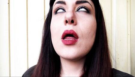 White rolling and crossing eyes