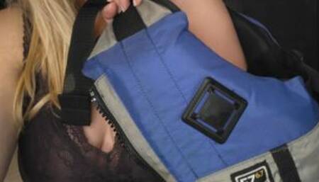 blue life jacket purple night gown