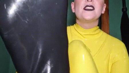 Worshipping Latex Feet and Latex Gloves