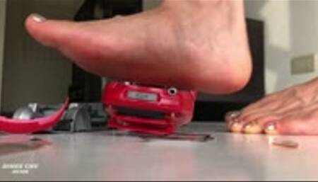 Giantess Aimee Chu Barefoot Crushing Tiny Car Into Pieces
