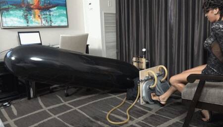 Ginger Inflates a GL500 Using a Foot Pump (MP4 - 720p)