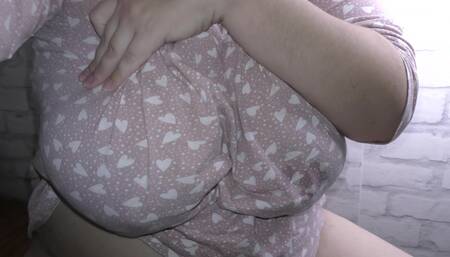 Horny wife showing her big lactating boobs and creampied pussy! - Milky Mari