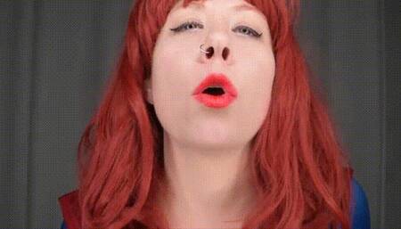 Evil Supergirl NEEDS your Cum Red Lipstick Tease and JOI MP4