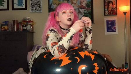 Having Squeaky Halloween Balloon Fun