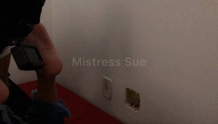 making my slave swallow my big feet (part II)