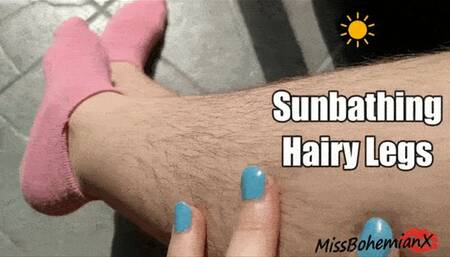 Sunbathing My Hairy Legs in Ankle Socks at Home Before I Shave them for Summer - High Quality - WMV