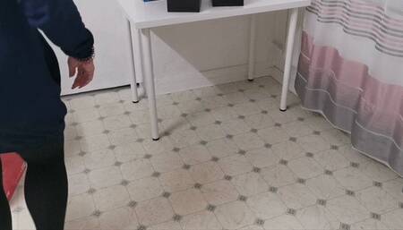 Mila cleans up - boxes