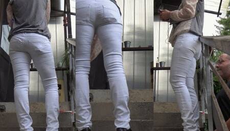 Tiny cock flattened under Tanja's Tamaris loafers - Cam 1