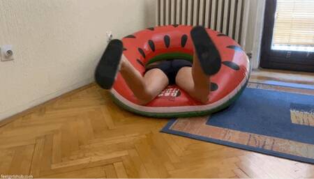 KIRA GOT STUCK INSIDE INFLATABLE SWIM RING - MOV Mobile Version