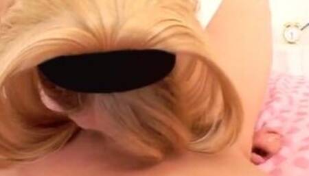 Deep throating teen gags on cock