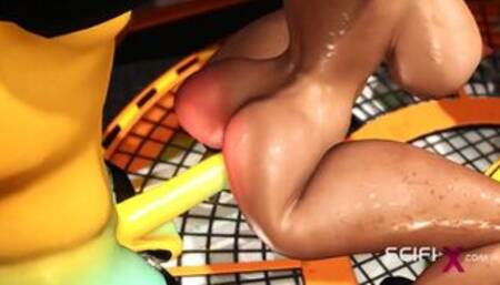 Fuck me hard. Sex with a sci-fi android in the lab