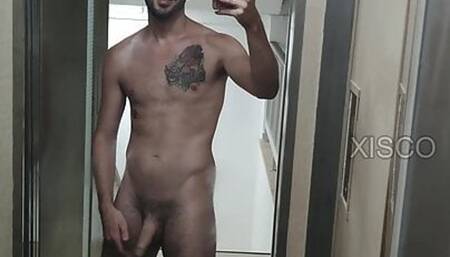 Walking around the building and I jerk off in the lift
