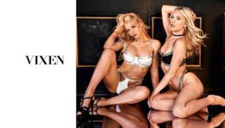 Two horny as fuck blonde Jazlyn Ray and Riley Steele love hard pound