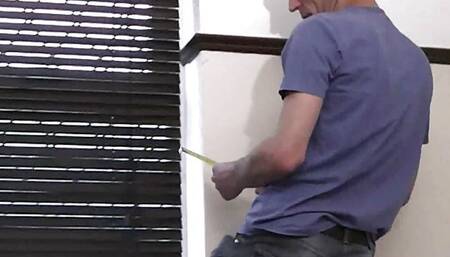 Busty blonde fatty riding his cheating dick