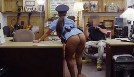Big Booty Latin Police Woman Desperate For Cash Money