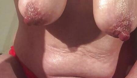 part 2 continued    milf in red bra n panties has multiple orgasms n  big squirt riding bbc