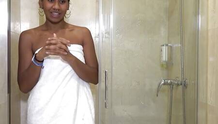 Teenage ebony babe seduces her best friend since her boyfriend doesn't fuck her