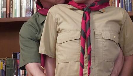 Hot chiseled Scoutmaster seduces fucks a smooth twink raw