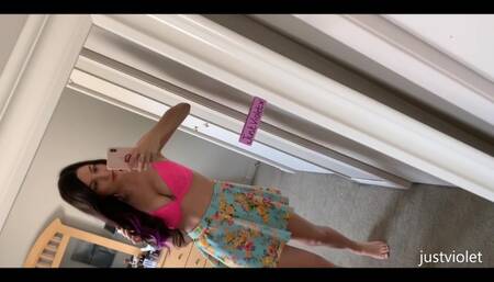 Popsicle Dildo Fucking outdoor on my balcony