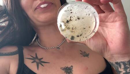 Spit Loser Eats Cigarette and Drinks Cup of Day Old Loogies and Ash
