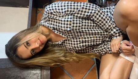 Pussy vibrator play while FINGER FUCK