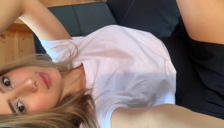 Pussy play and Pussy Finger on Legs Spread with Finger Suck