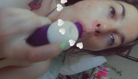 Cheeky Slut Sucks Dildo And Fucks Herself!