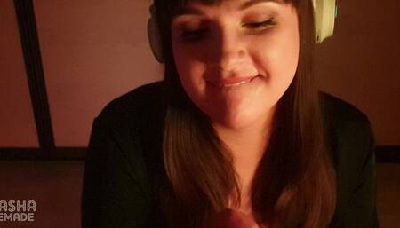 MY CRAZY STEPSISTER gave me a nice BLOWJOB while parents are in NEXT ROOM!Due to beats POV 100% REAL