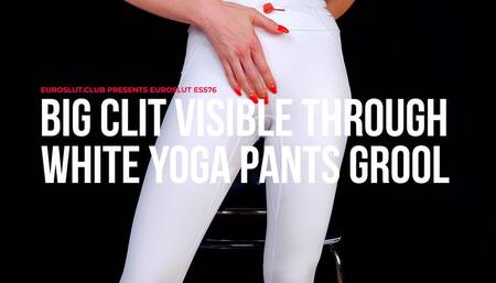 Big Clit Visible Through White Yoga Pants Grool (ES576)
