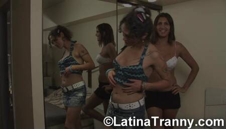 Nikki Montero and Argie Vanushi lesbian trannies hardcore meeting and fuck