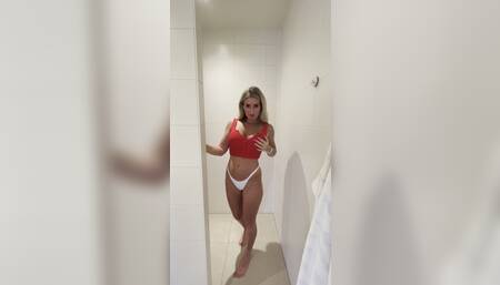 Super hot shower video… i love my big tits ????
