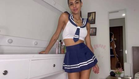 Im a bad school girl, look how the spanks make my pussy wet