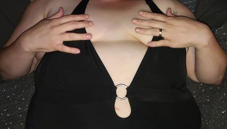 Playing with hubby in swimsuit