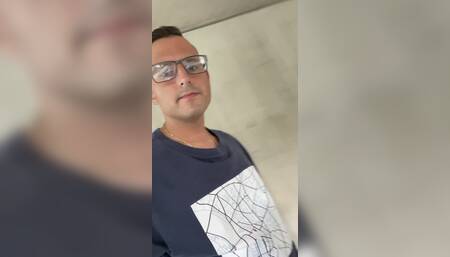 Fucking my ass with dildo outside