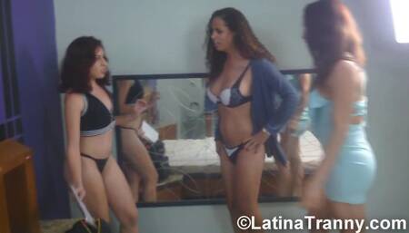 Bukkake #10 with 3 T-girls and 1 teen female "cumming on a young girl"