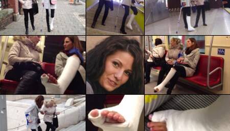 Emma Term SLWC with Toe Spica in the Subway and on the Street (in HD 1920X1080)