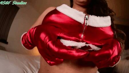 Sexy Mrs Claus unzips her top  - MOV