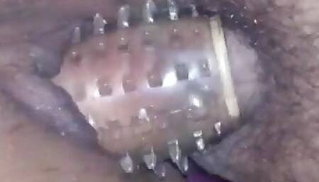 Trying new crystal condom getting full setisfy