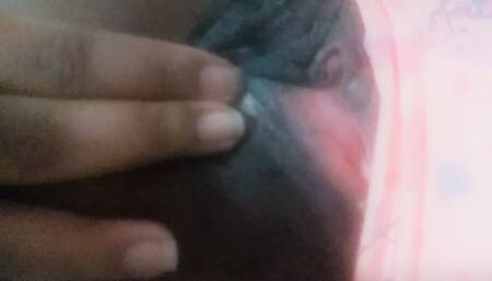 this sweet latina touches her big boobs before going to sleep