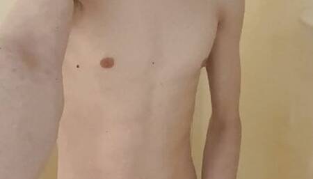 Skinny hairy nude masturbation