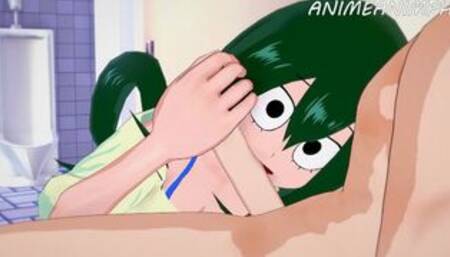 Deku Fucks Tsuyu Asui in the Toilets Until Creampie - My Hero Academia Hentai 3d Uncensored