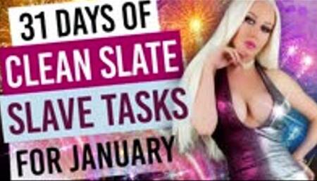 31 Days of CLEAN SLAVE Tasks for January