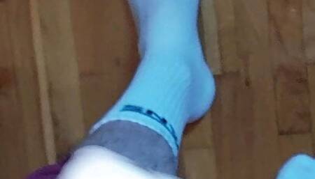 Jerking off and white socks