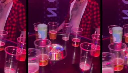 Public gangbang fuck and blow job orgy in gay bar