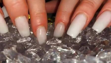 Long Nails Asmr Play with Diamonds