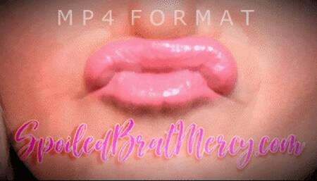 Pink Glossy Lipstick Lip Smelling (HD) MP4