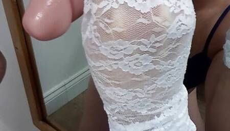 Crossdresser eat cum from condom