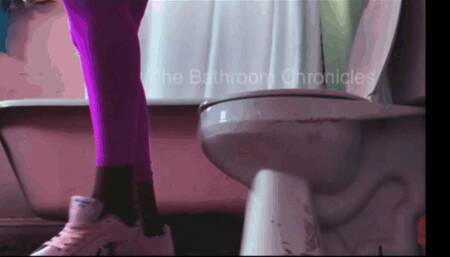 Pink Yoga Pants Pink Shoes ~ The Bathroom Chronicles ~ BC22023