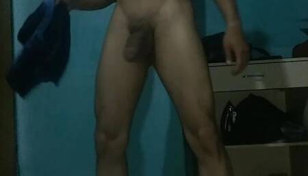 Young latin man masturbate for you in the bedroom