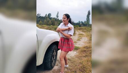 Lost schoolgirl and I took her home but after fucking her